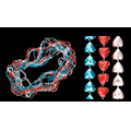 Blank Red/White/Blue Heart Mardi Gras Bead Necklace (Non Flashing)